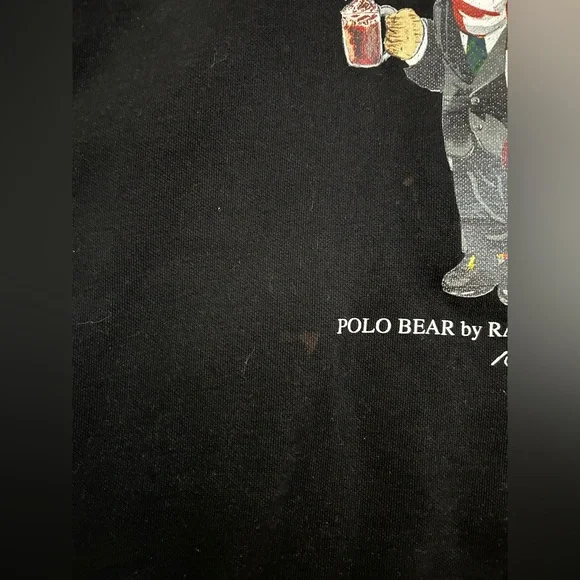 Polo Ralph Lauren Hot Chocolate Polo Bear Hoodie – Black, Size Large | Cozy Wear - Picture 13 of 13